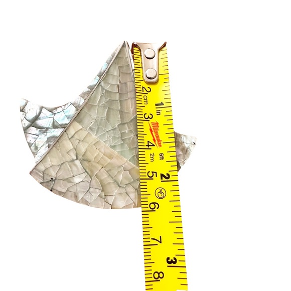 Vintage Abalone Crackle Inlay Shield Shaped Brooch - Picture 3 of 4